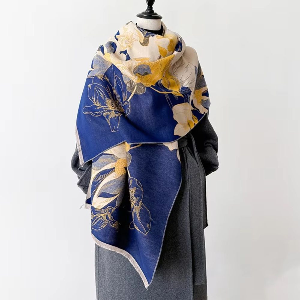 Reversible Ultra-Soft Microfiber Floral Shawl (71-Inch)