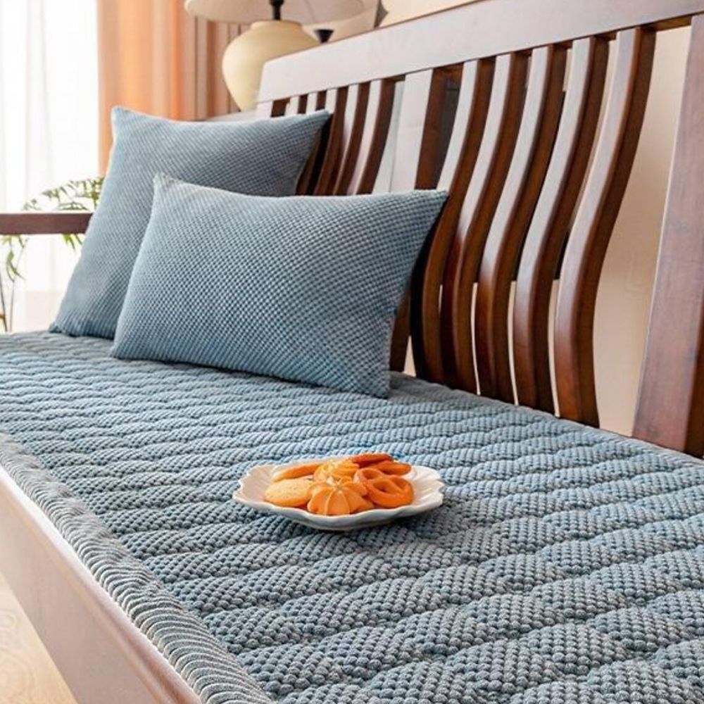 Ribbed Corduroy Thick-Padded Anti-Slip Sofa Seat Pad