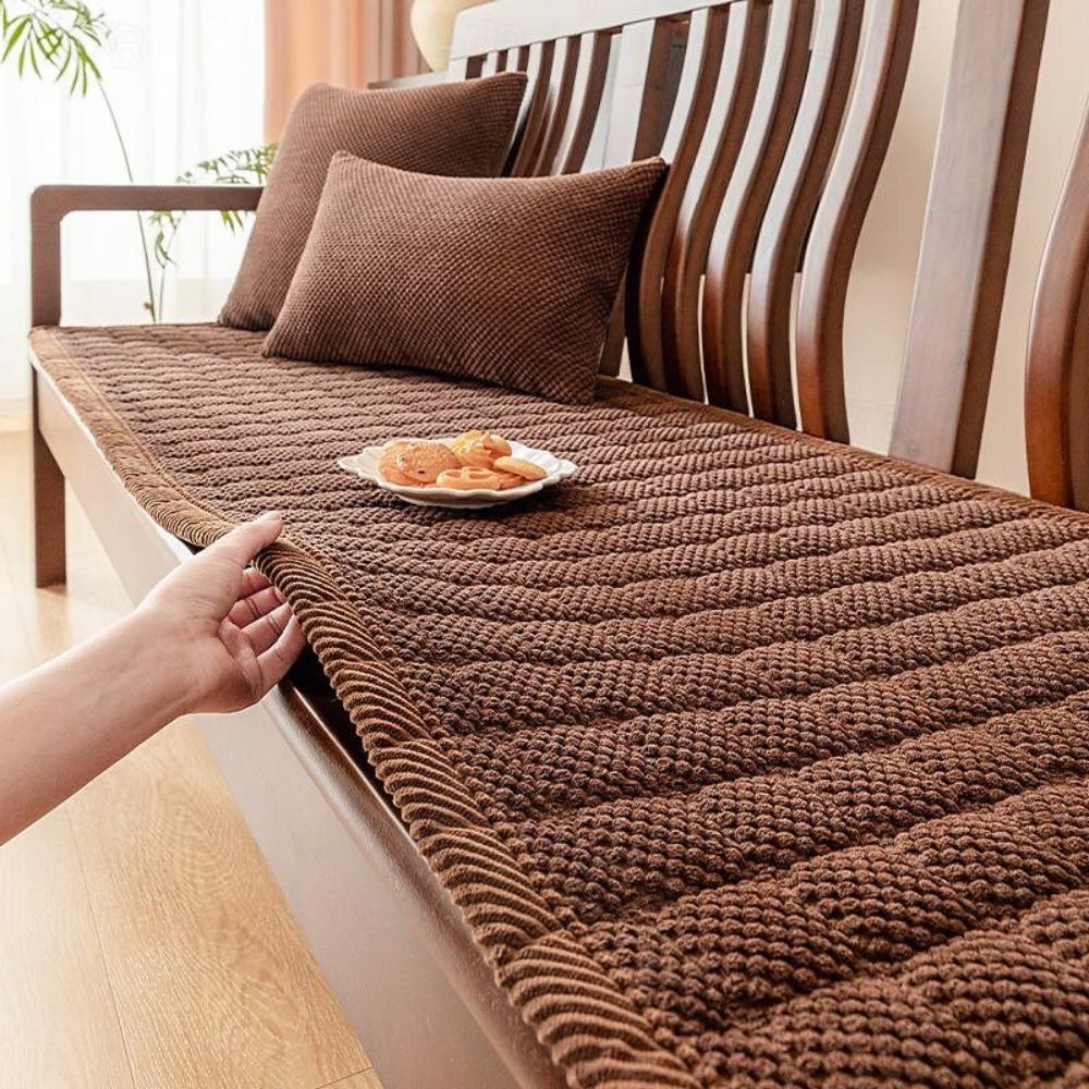 Ribbed Corduroy Thick-Padded Anti-Slip Sofa Seat Pad