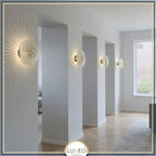 Ribbed Glass & Brushed Brass Wall Light