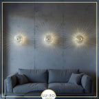 Ribbed Glass & Brushed Brass Wall Light