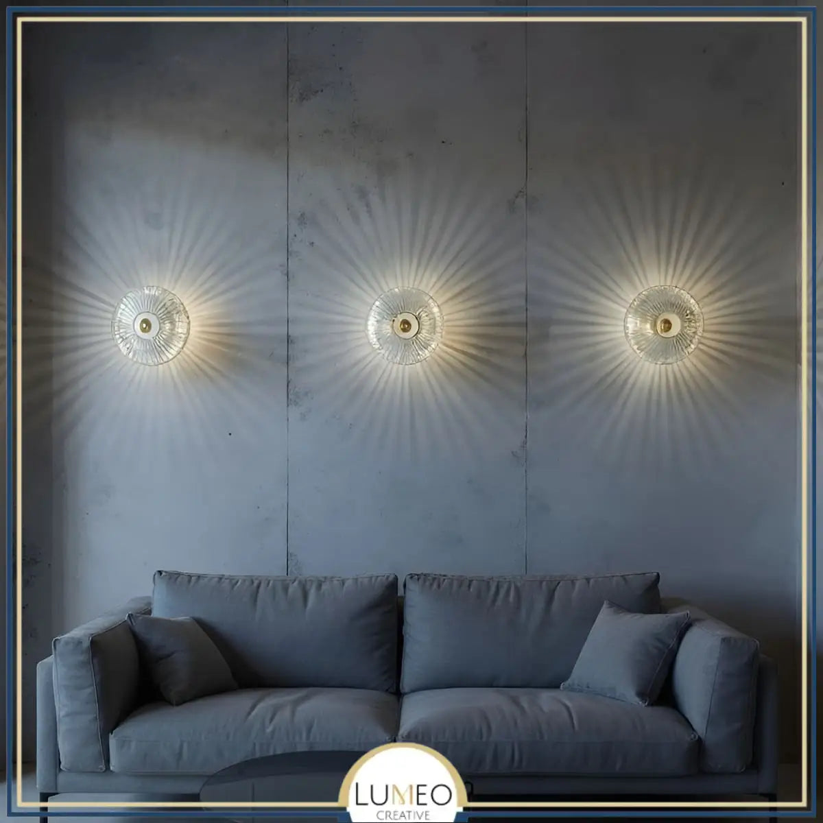Ribbed Glass & Brushed Brass Wall Light