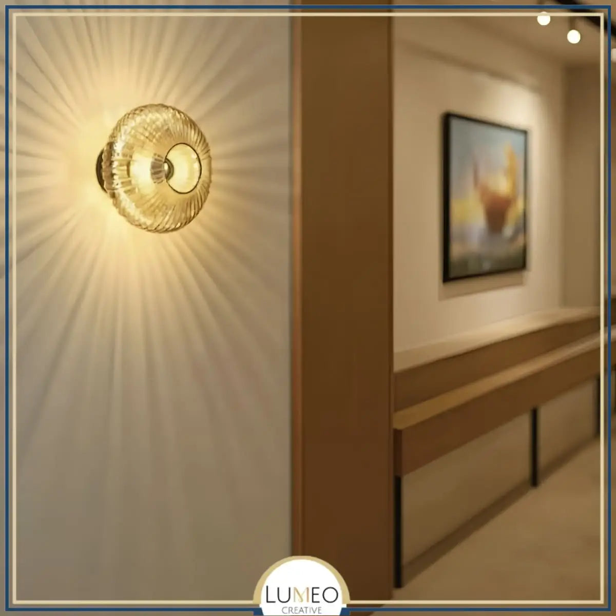 Ribbed Glass & Brushed Brass Wall Light