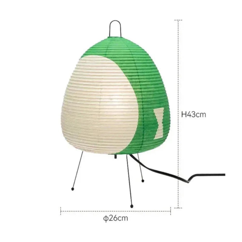 Rice Paper Shade & Iron Base Table Lamp