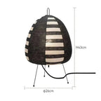 Rice Paper Shade & Iron Base Table Lamp