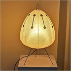 Rice Paper Shade & Iron Base Table Lamp