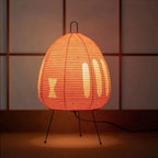 Rice Paper Shade & Iron Base Table Lamp