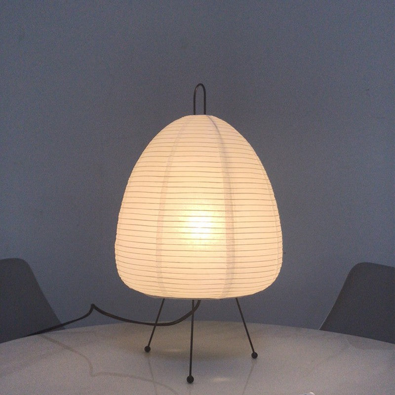 Rice Paper Shade & Iron Base Table Lamp