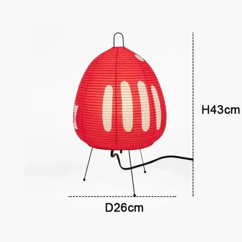 Rice Paper Shade & Iron Base Table Lamp