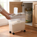 Rice Storage Container 22 lb Airtight Silicone Seal Wheels