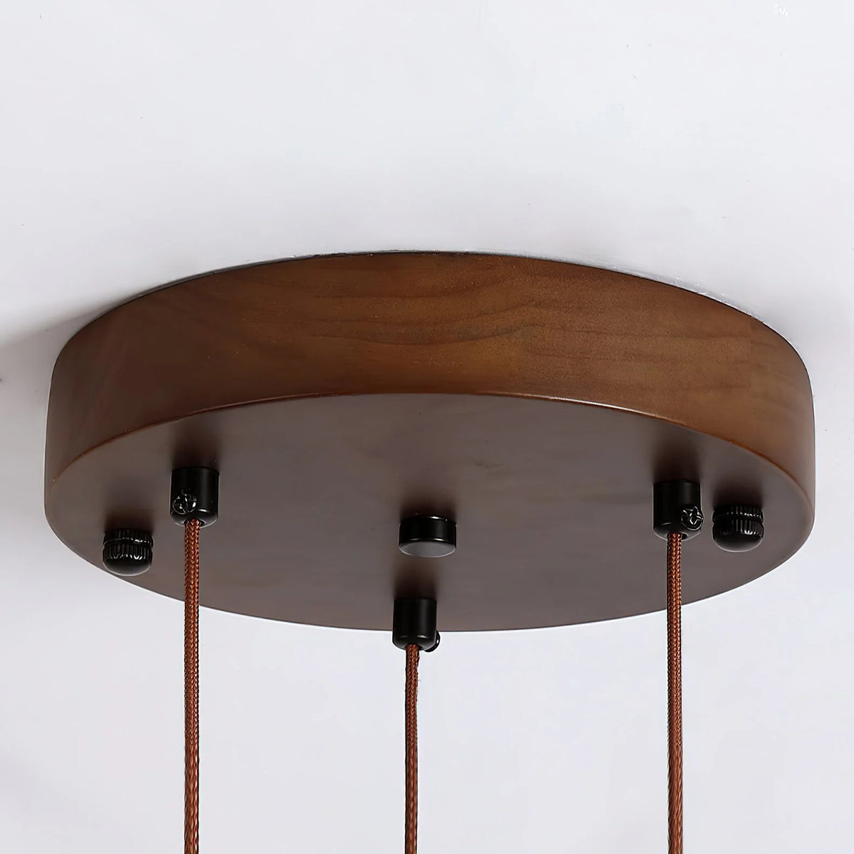 Ring Chandelier Travertine Stone & Walnut Integrated Dimmable LED