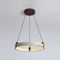 Ring Chandelier Travertine Stone & Walnut Integrated Dimmable LED