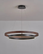 Ring Chandelier Wooden Integrated LED Adjustable Height