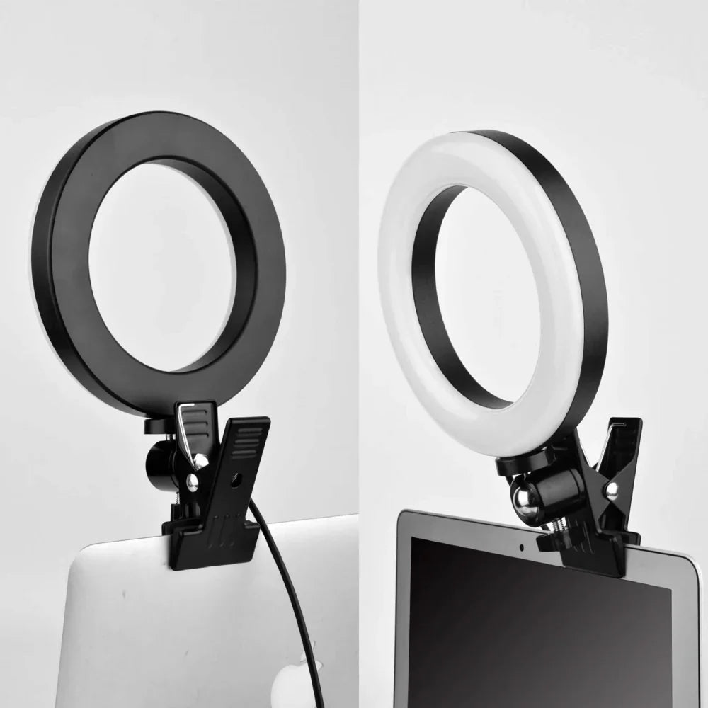 Ring Light 360° Adjustable USB-Powered Dimmable Clip & Tripod