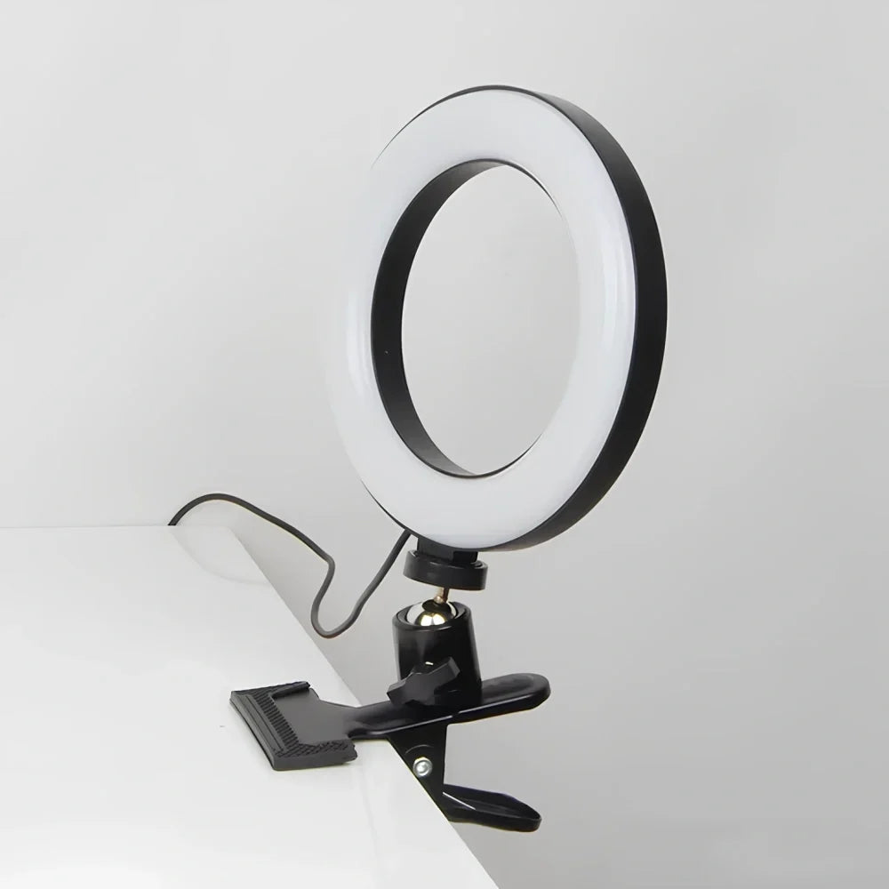 Ring Light 360° Adjustable USB-Powered Dimmable Clip & Tripod