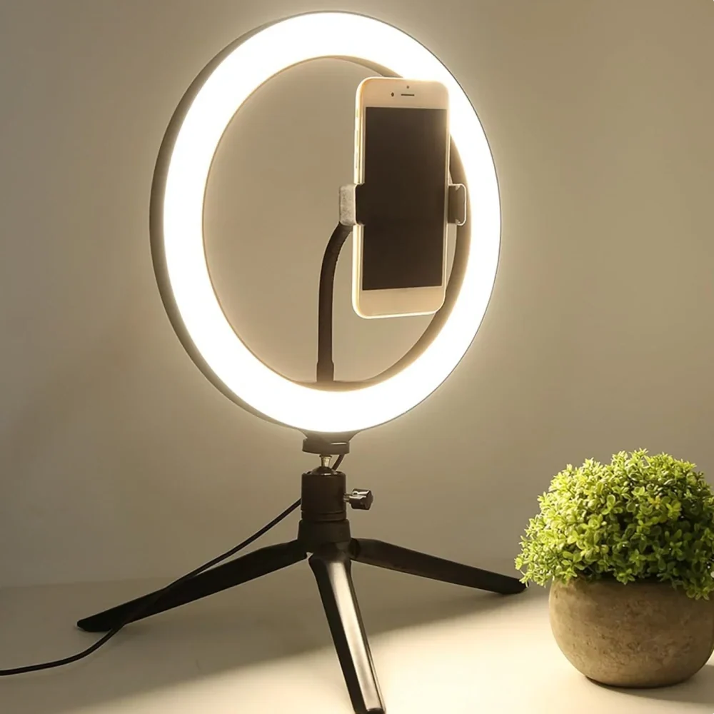 Ring Light 360° Adjustable USB-Powered Dimmable Clip & Tripod