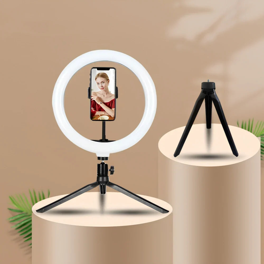 Ring Light 360° Adjustable USB-Powered Dimmable Clip & Tripod