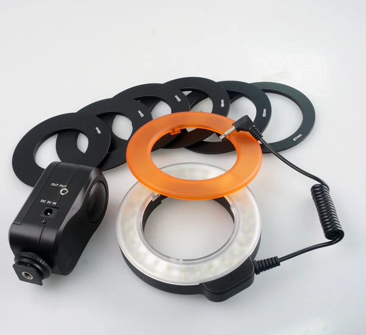 Ring Light Lens-Mounted 48 LEDs Six Adapter Rings