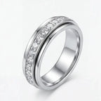 Ring Rotating Zirconia Band Hypoallergenic Titanium Steel