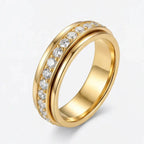 Ring Rotating Zirconia Band Hypoallergenic Titanium Steel