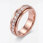 Ring Rotating Zirconia Band Hypoallergenic Titanium Steel
