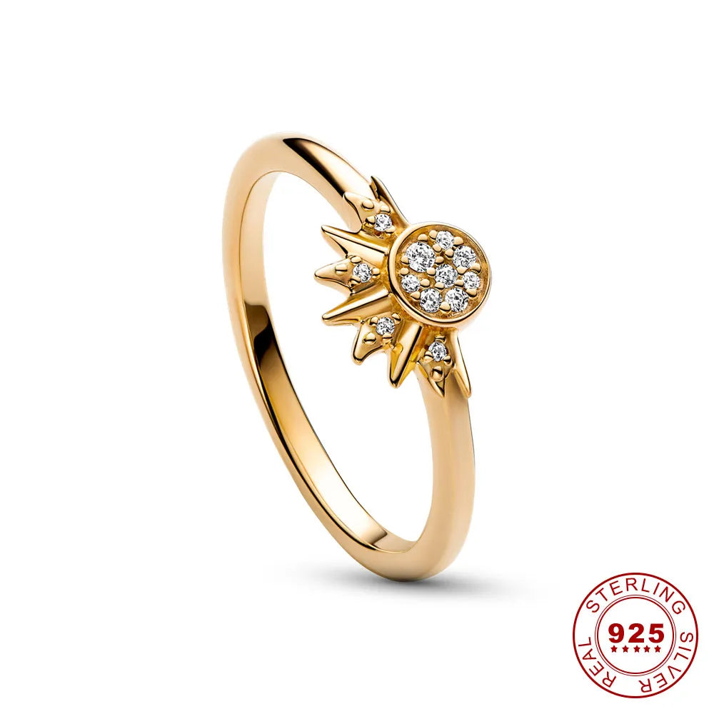 Ring Set Sun & Moon Adjustable Sterling Silver