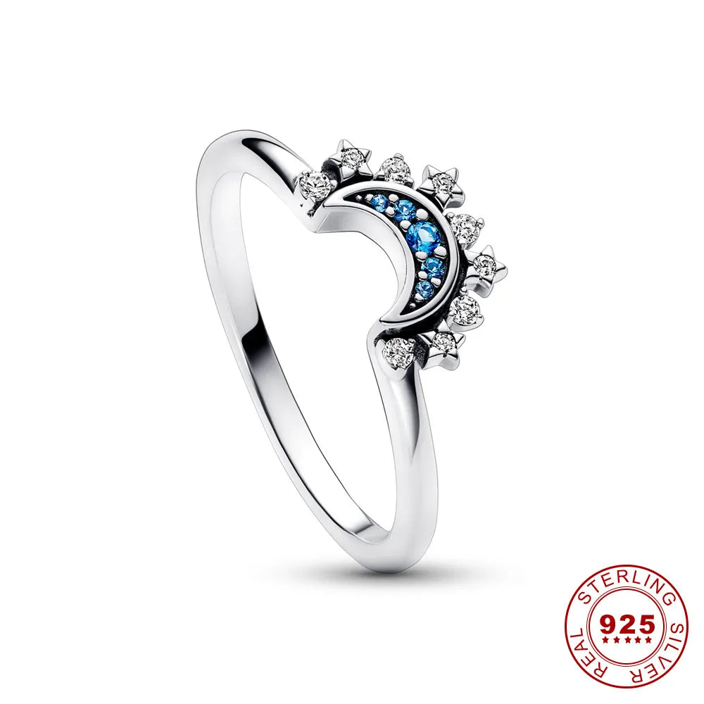 Ring Set Sun & Moon Adjustable Sterling Silver