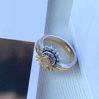 Ring Set Sun & Moon Adjustable Sterling Silver