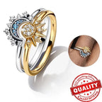 Ring Set Sun & Moon Adjustable Sterling Silver