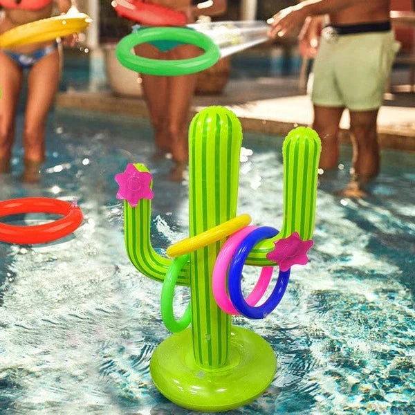 Ring Toss Game Inflatable Cactus Includes Six Rings