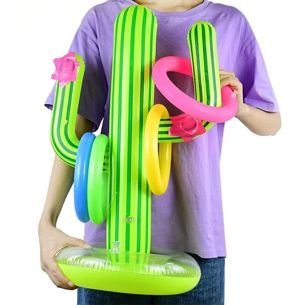 Ring Toss Game Inflatable Cactus Includes Six Rings