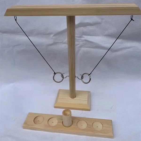Ring Toss Game Wood & Steel Portable Indoor Outdoor