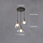 Rippled Glass & Wood Pendant Light