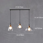 Rippled Glass & Wood Pendant Light