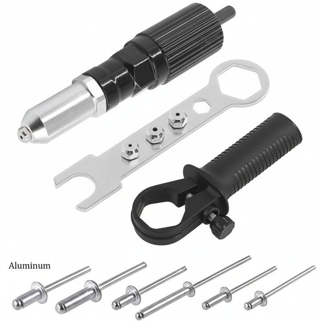 Rivet Adapter Kit Drill-Powered Interchangeable Nozzles M2.4-M4