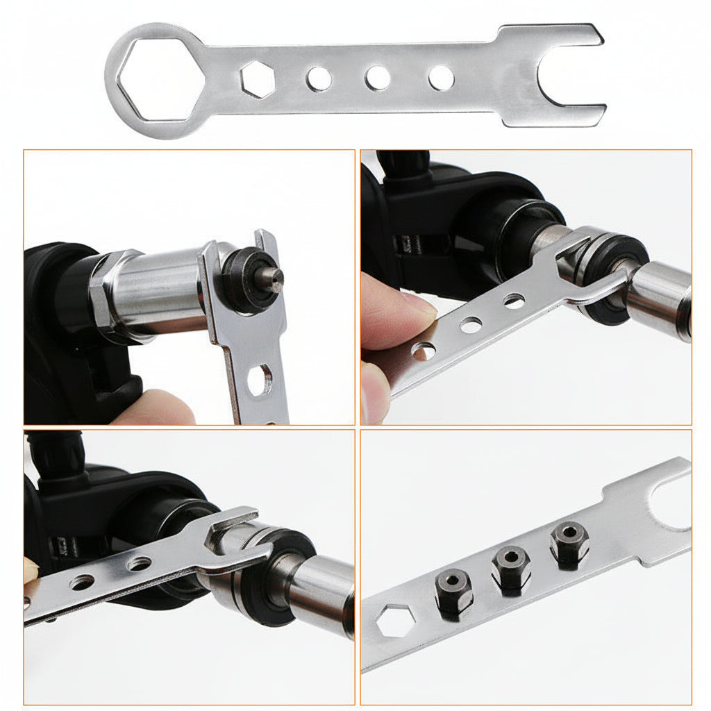 Rivet Adapter Kit Drill-Powered Interchangeable Nozzles M2.4-M4