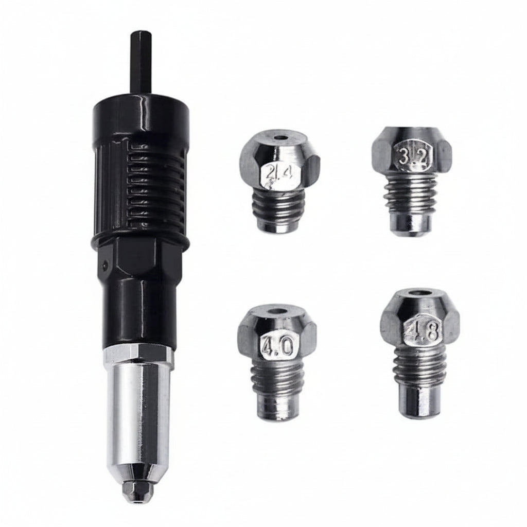 Rivet Adapter Kit Drill-Powered Interchangeable Nozzles M2.4-M4