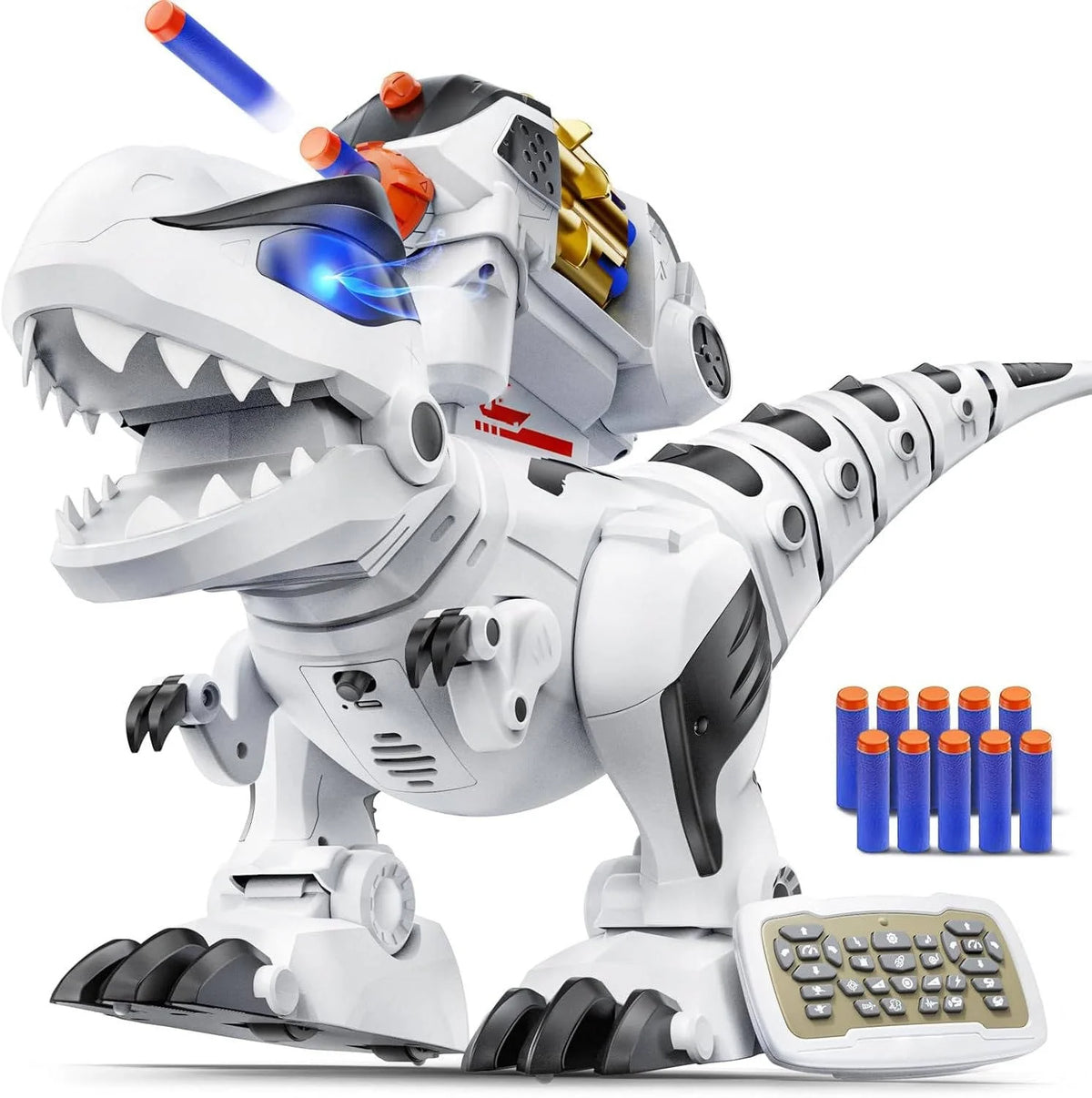Robot Dinosaur Programmable 50 Commands Rechargeable Soft Foam Darts