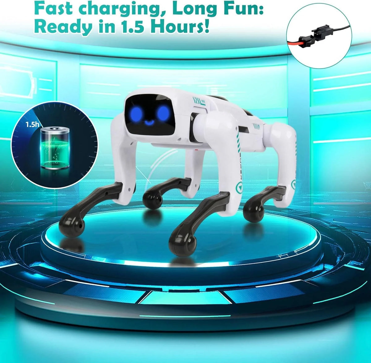 Robot Dog Toy Programmable 6-Hour Runtime USB-C Charging