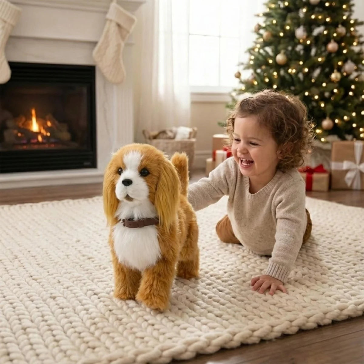 Robot Dog Toy Soft Plush Walking & Barking