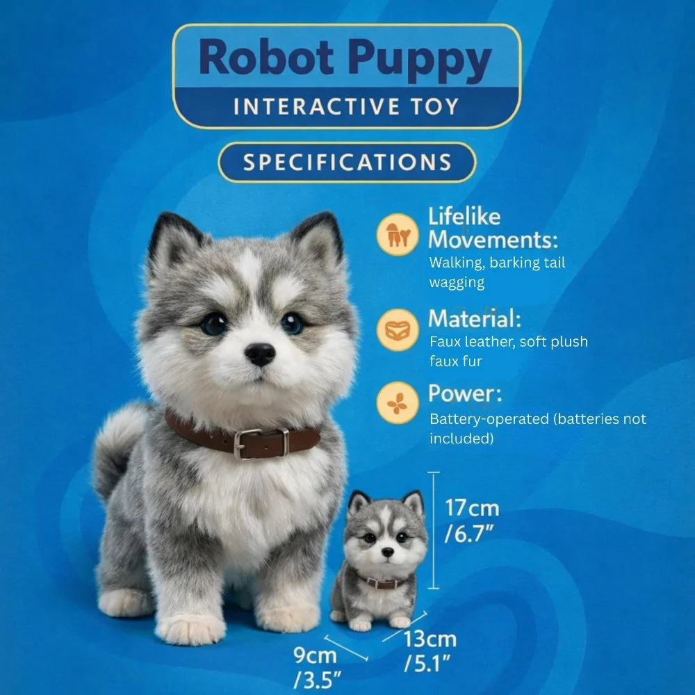 Robot Dog Toy Touch-Responsive Walking & Barking Ultra-Soft Fur