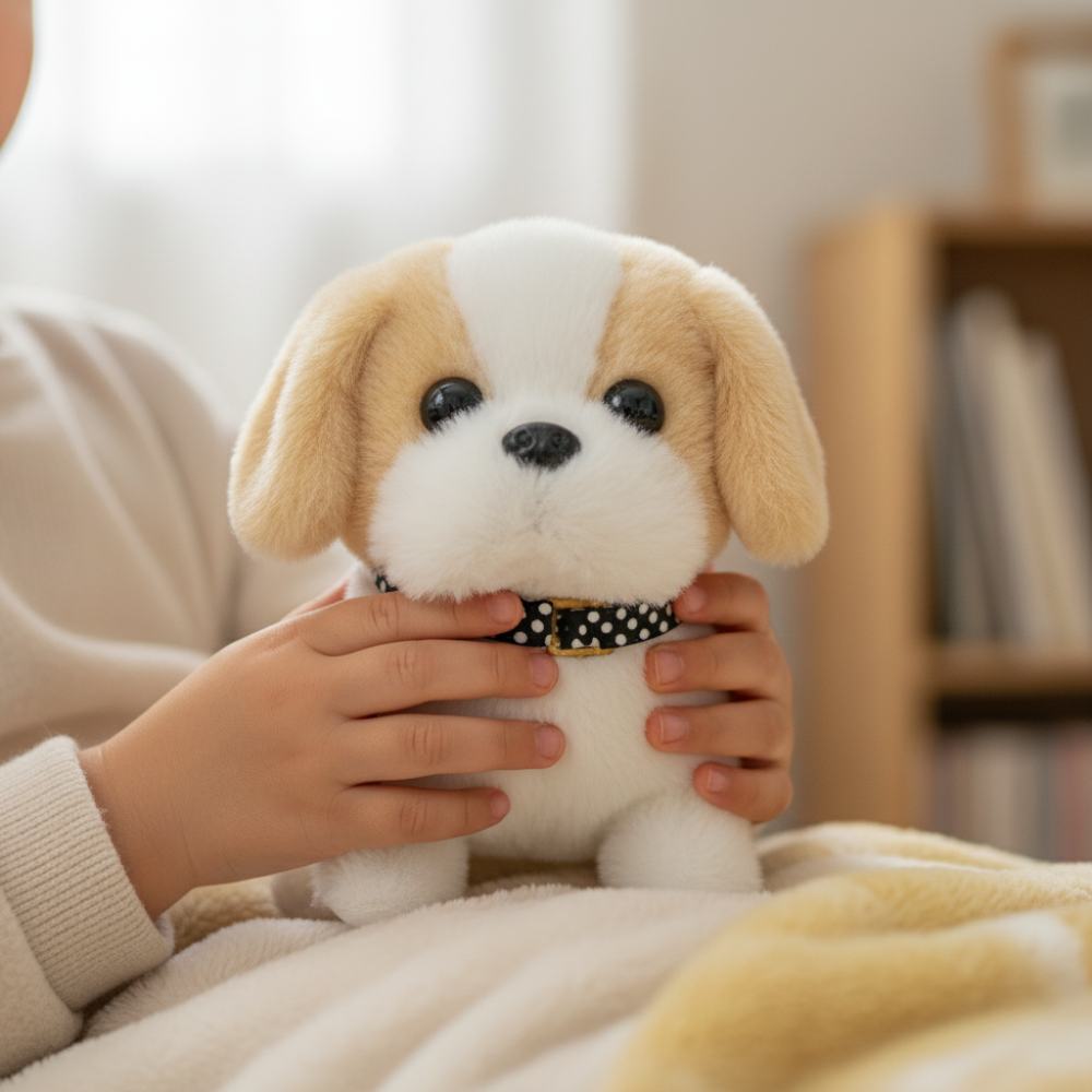 Robot Dog Toy Walking & Barking Touch-Responsive Plush Cover