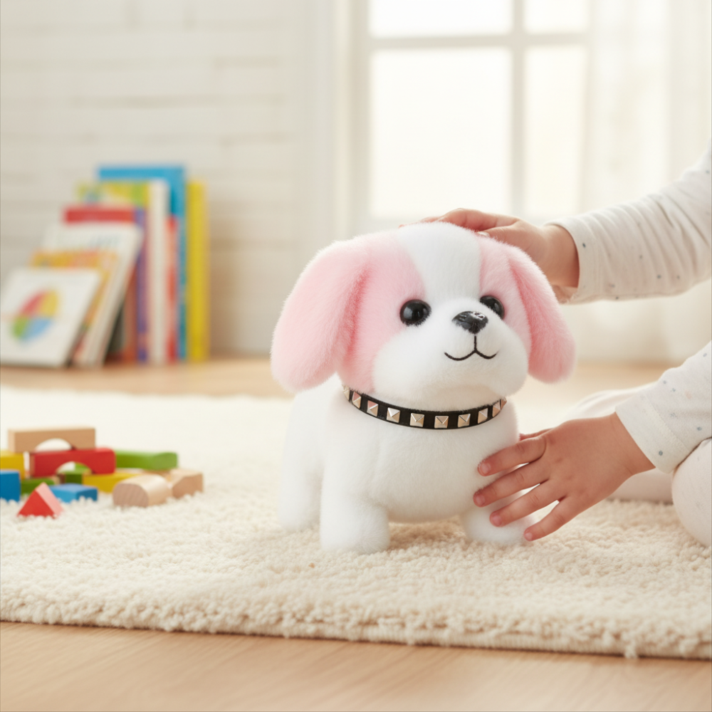 Robot Dog Toy Walking & Barking Touch-Responsive Plush Cover