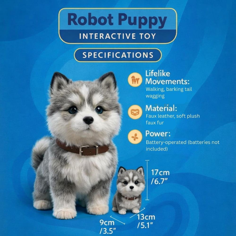 Robot Dog Toy Walking & Tail-Wagging Touch-Responsive