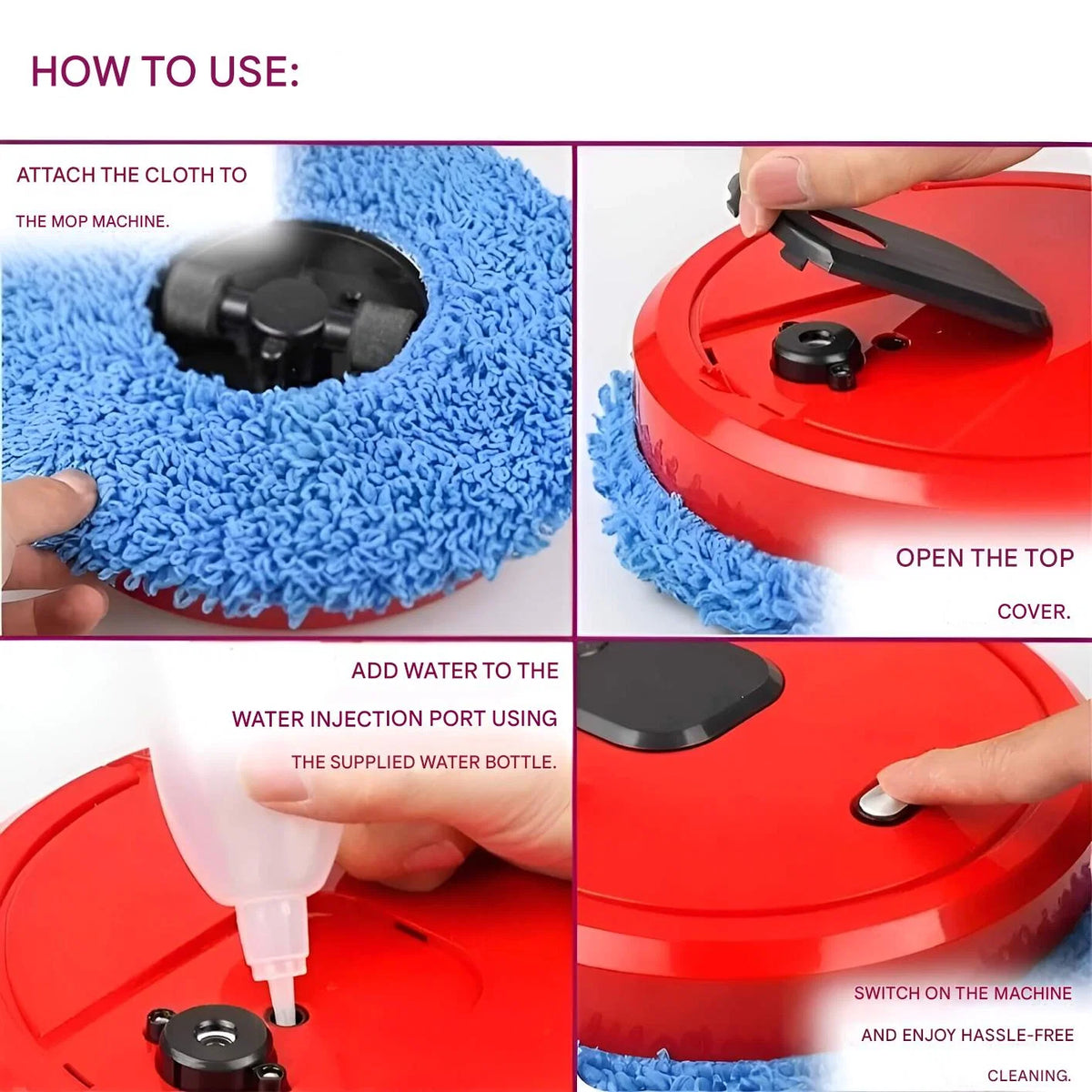 Robot Mop Rotating & Spray Mopping Self-Charging Dock