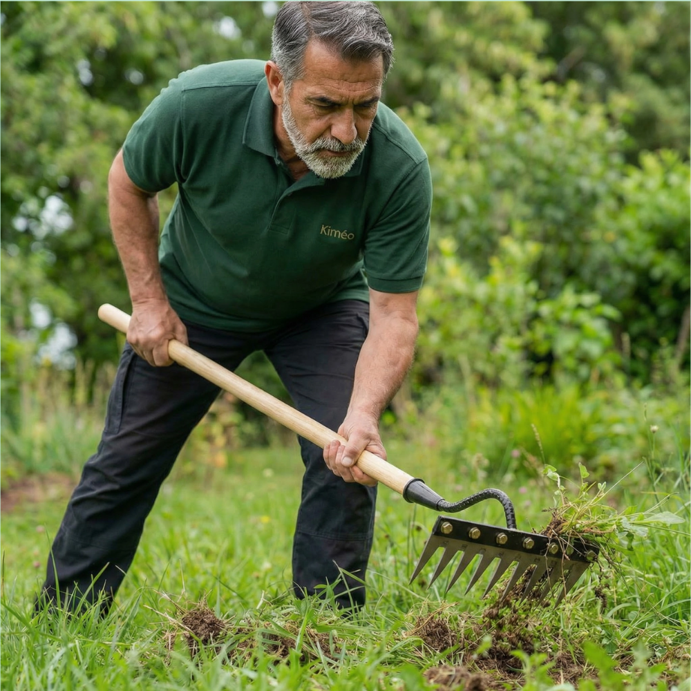 Robust Steel Ergonomic Weed Rake (5–7 Teeth)