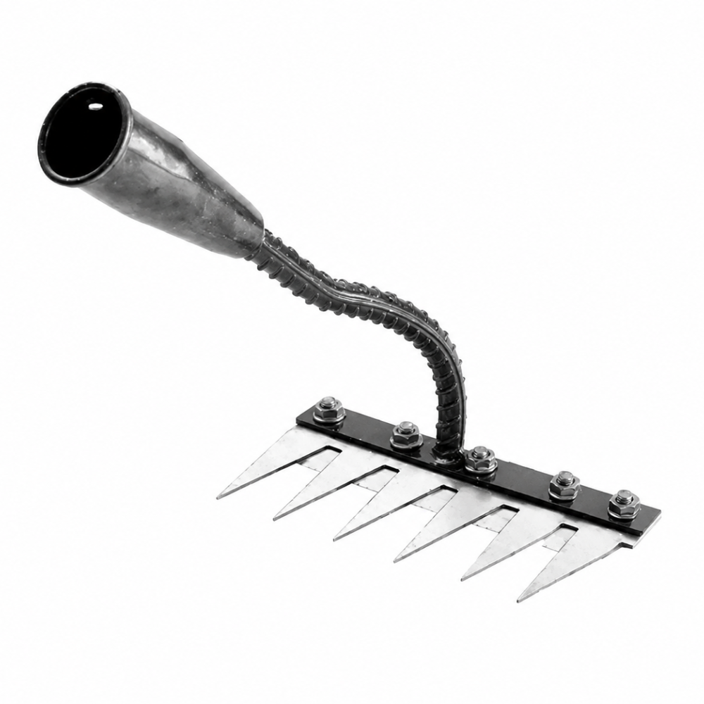 Robust Steel Ergonomic Weed Rake (5–7 Teeth)