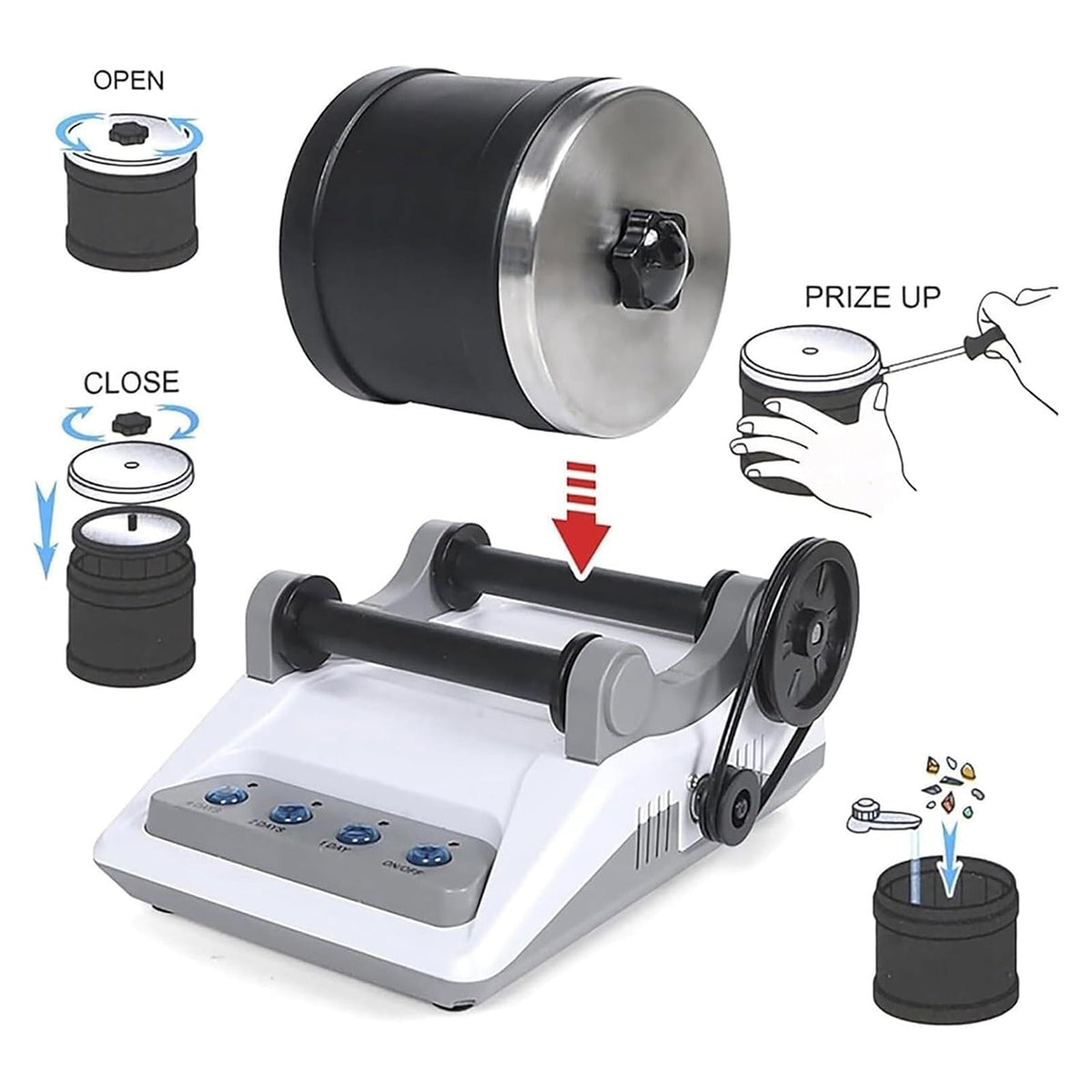 Rock Tumbler Quiet & Leak-Proof Digital Timer