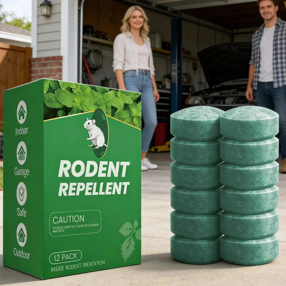 Rodent Repellent Tablets Peppermint Oil Pet-Safe Pack of 12