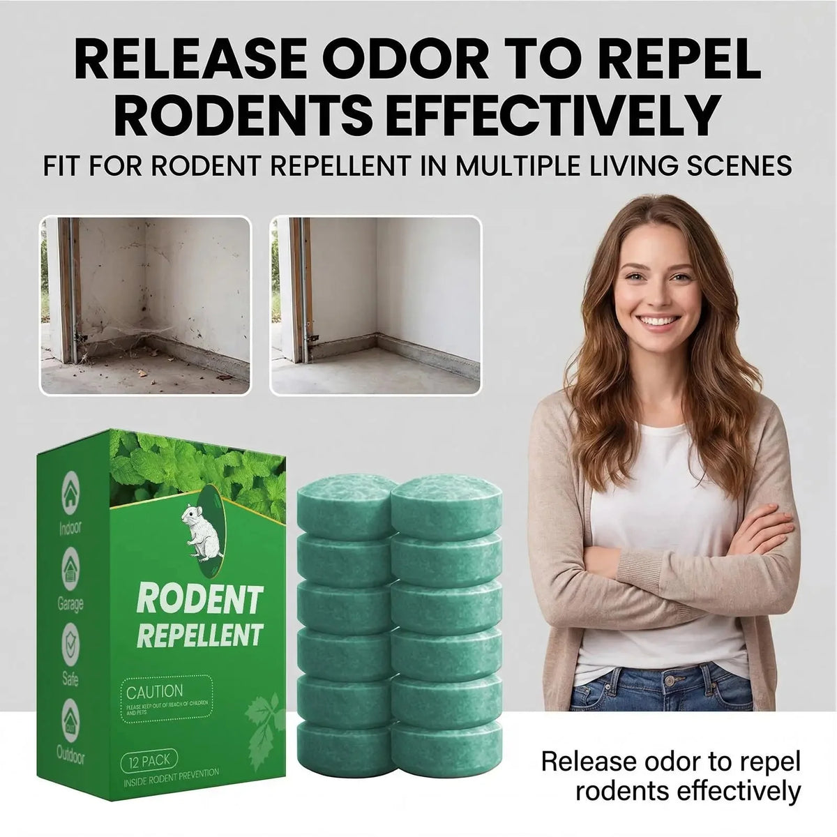 Rodent Repellent Tablets Peppermint Oil Pet-Safe Pack of 12